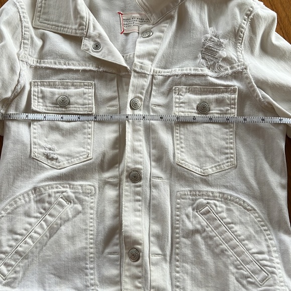 Marc by Marc Jacobs Alexa white distressed cotton jean jacket size medium - Picture 14 of 16